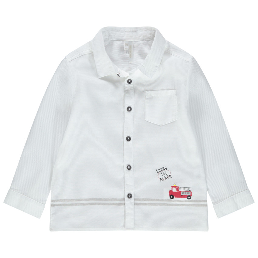 Μακρυμάνικο βαμβακερό πουκάμισο με στάμπα πυροσβεστική 