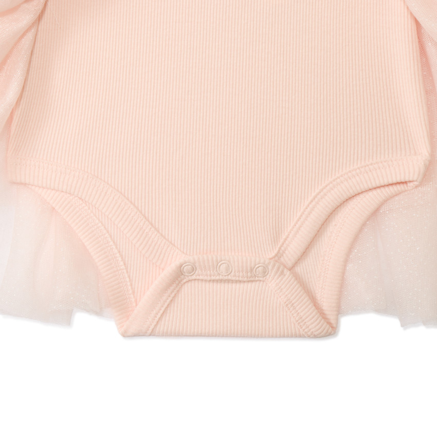 Φόρεμα body 2 σε 1 με τούλι και glitter για bebe κορίτσι 