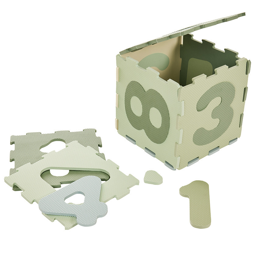 Χαλάκι δραστηριοτήτων από αφρό με 10 αριθμημένες πλάκες σε πράσινο 