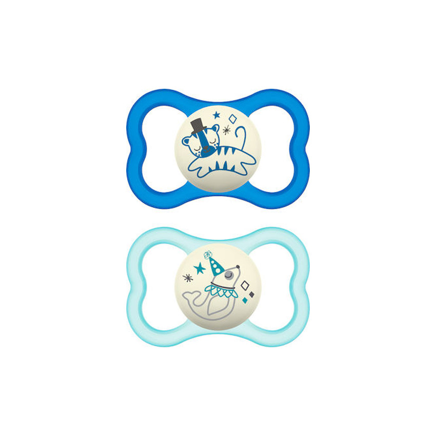 Πιπίλες Air Night Σιλικόνης Blue/Mint 16m+ 2τμχ 