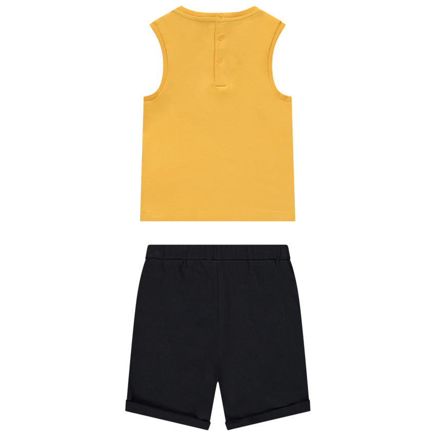 Σετ με αμάνικο μπλουζάκι με σχέδιο μήνυμα και βερμούδα με τσέπη kangourou 