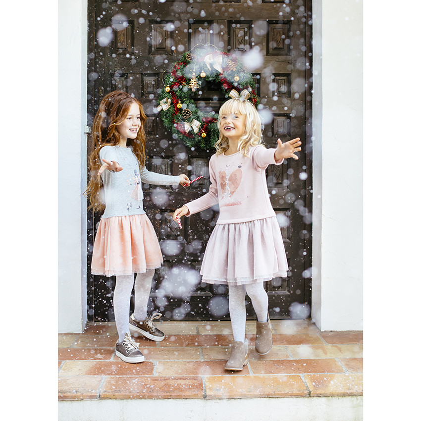 Μακρυμάνικο φόρεμα με φαντεζί τούλι  Additional Μακρυμάνικο φόρεμα με φαντεζί τούλι