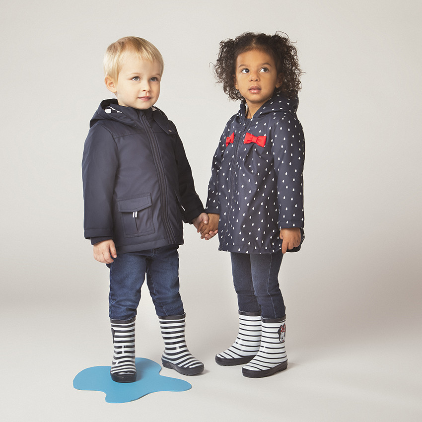 Parka gomme à pois all-over pour bébé fille 