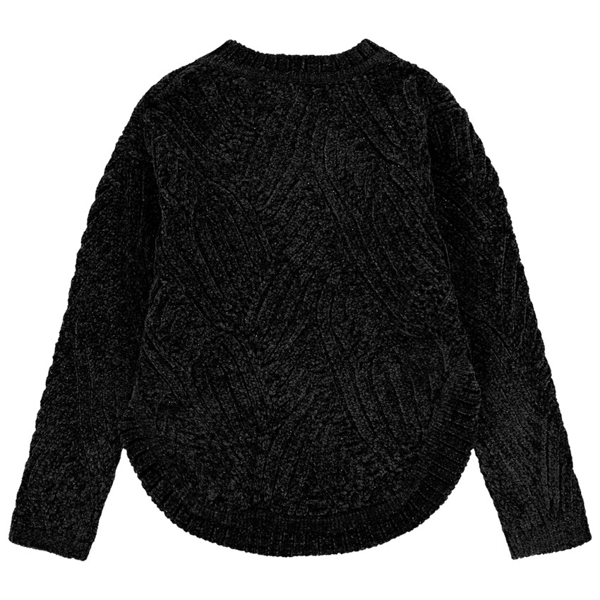 Πουλόβερ μαύρο πλεκτό chenille για κορίτσι  Additional Πουλόβερ μαύρο πλεκτό chenille για κορίτσι