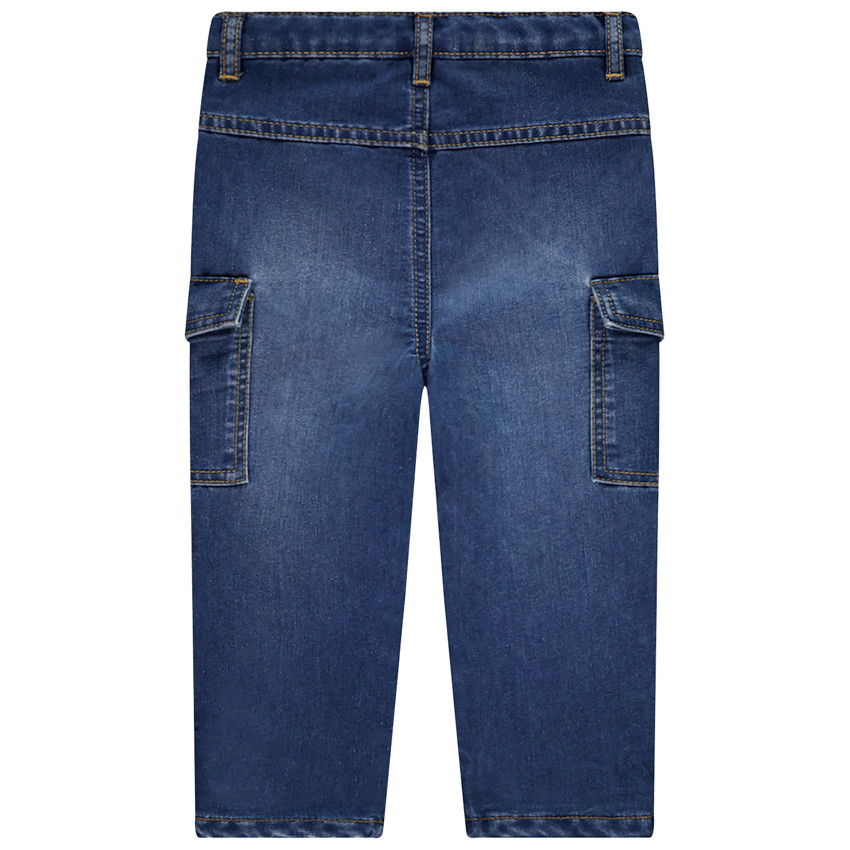 Τζιν από denim με επένδυση πλεκτό εφέ cargo για μωρό αγόρι 