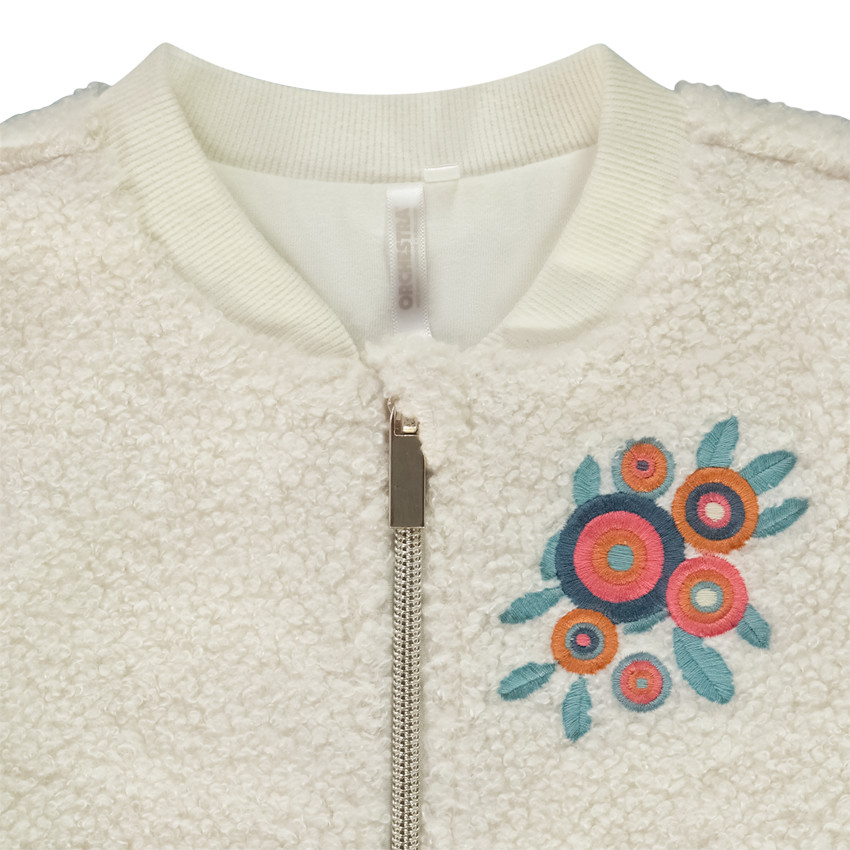 Veste en sherpa avec broderies pour bébé fille 