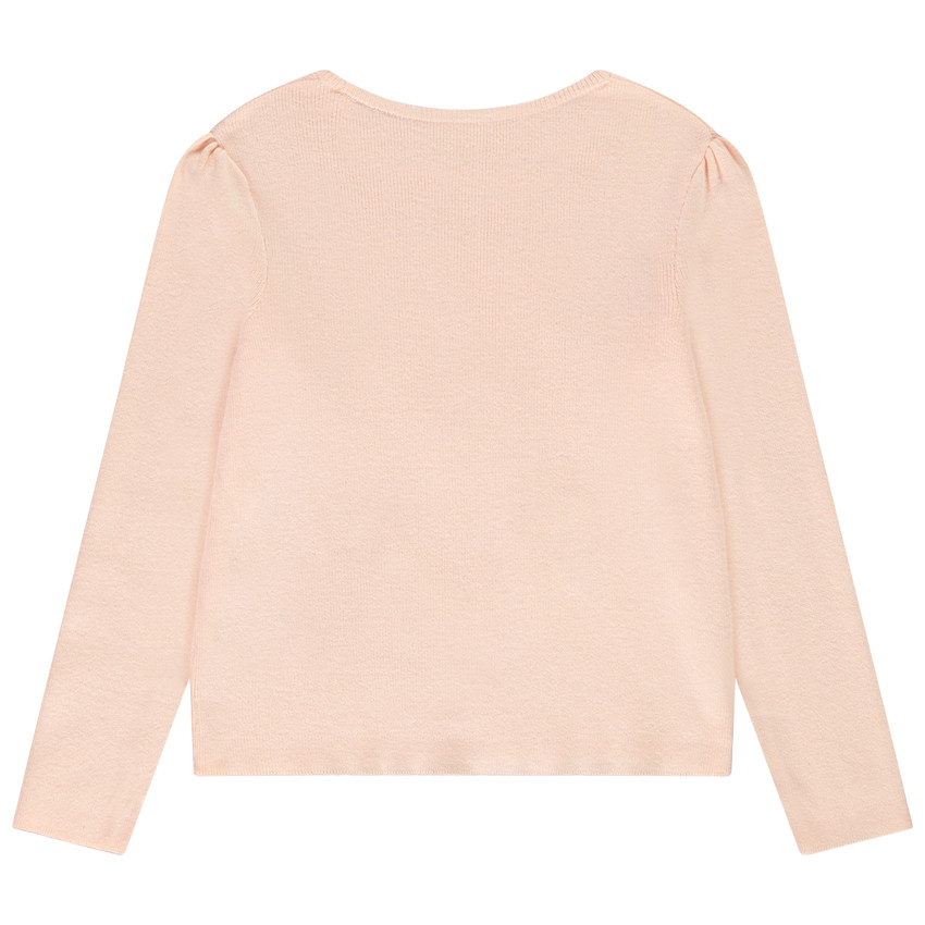 Πουλόβερ πλεκτό με μαγικά παγιέτες σε σχήμα καρδιάς για κορίτσι 