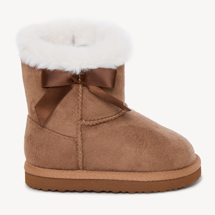 Μπότες με συνθετική γούνα effet daim για bebe κορίτσι 