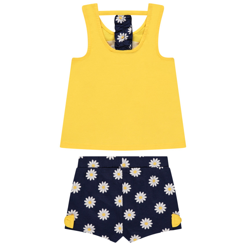 Σετ με αμάνικο μπλουζάκι και σόρτς με σχέδιο μαργαρίτες 
