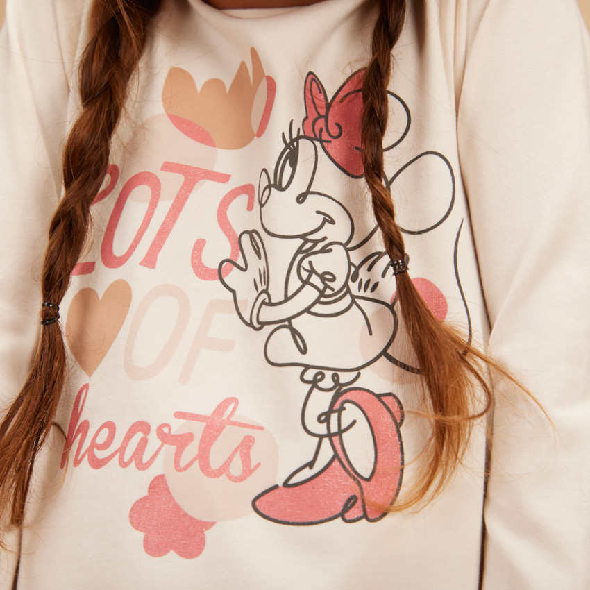 T-shirt manches longues en jersey print Minnie Disney pour bébé fille 
