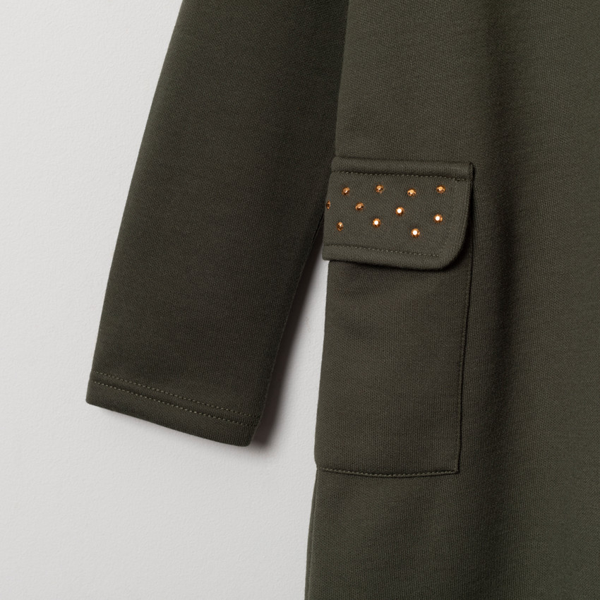 Robe maille manches longues à capuche 