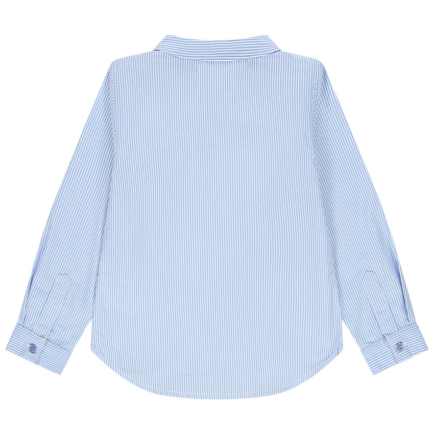 Πουκάμισο μακρυμάνικο ριγέ και  patches για κορίτσι 