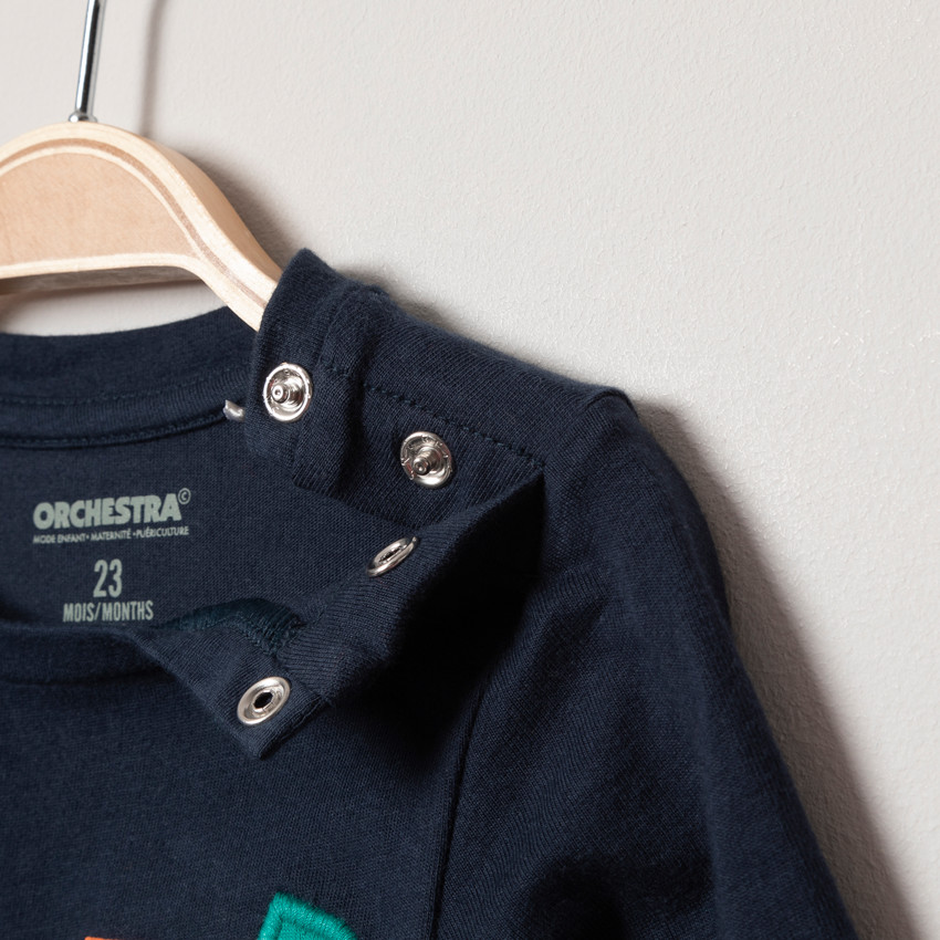 T-shirt manches longues motif crocodile brodé 