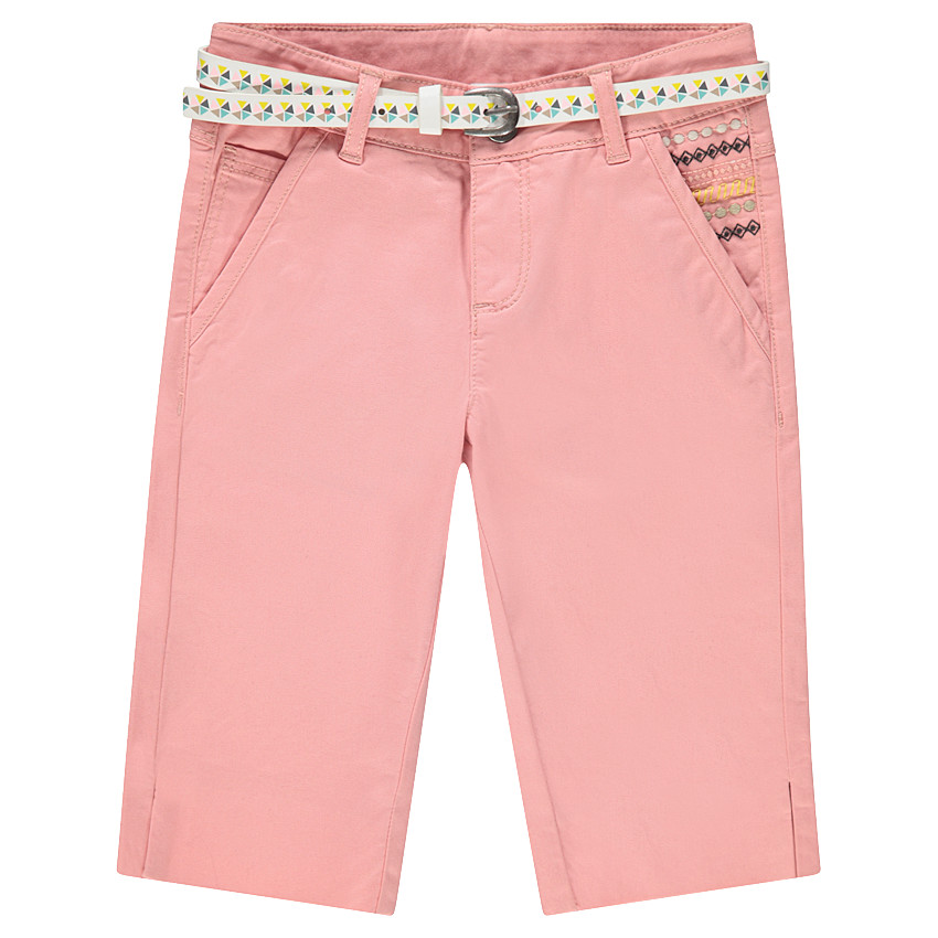 Βαμβακερό κάπρι με αφαιρούμενη εμπριμέ ζώνη 