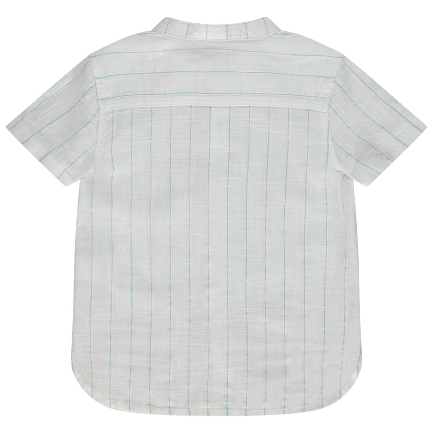 Πουκάμισο κοντομάνικο ριγέ με γιακά mao για bebe αγόρι 