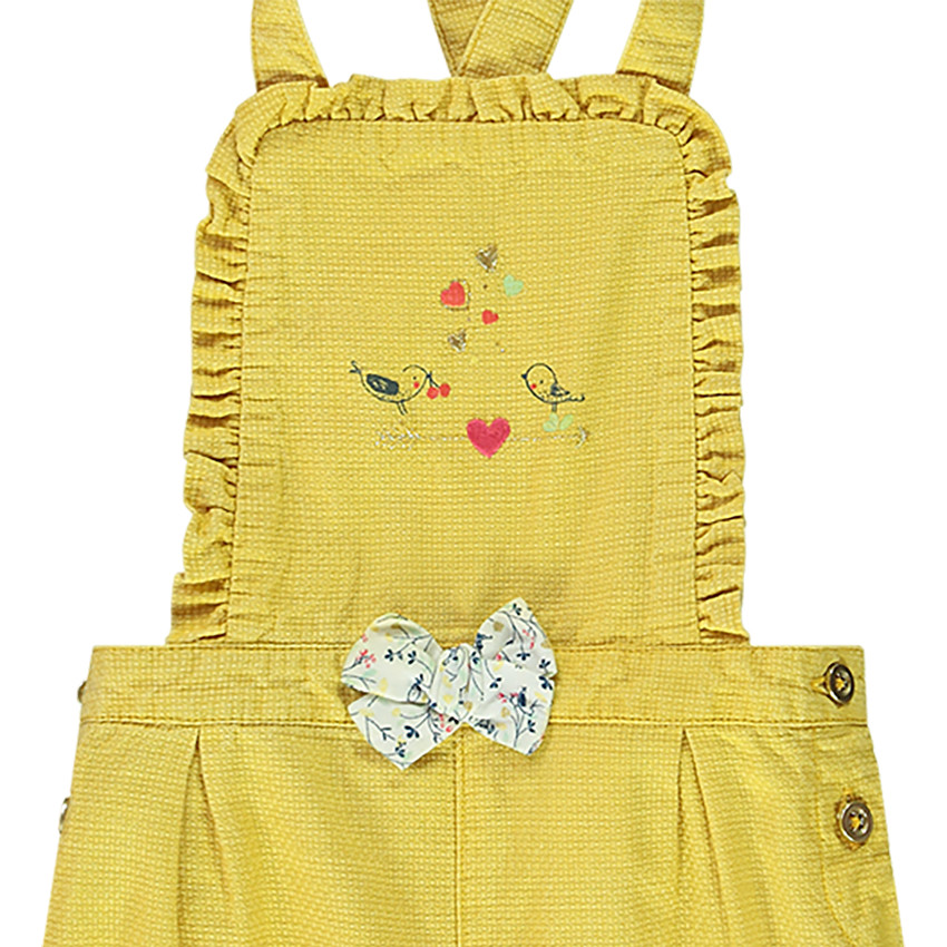 Salopette courte avec noeud fantaisie pour bébé fille 
