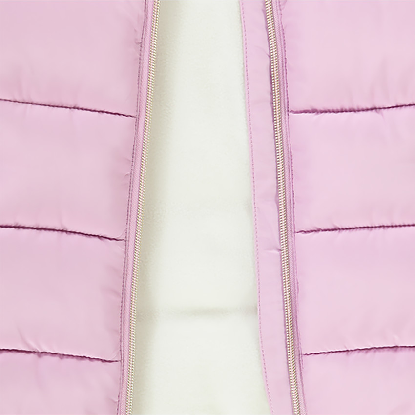 Doudoune à capuche imperméable en toile doublée polaire pour fille Main Doudoune à capuche imperméable en toile doublée polaire pour fille