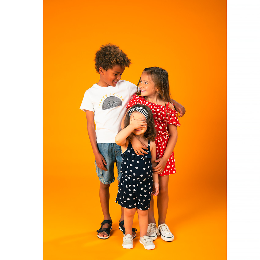 Σαλοπέτα κοντή με σχέδιο καρδιές για μωρό κορίτσι 