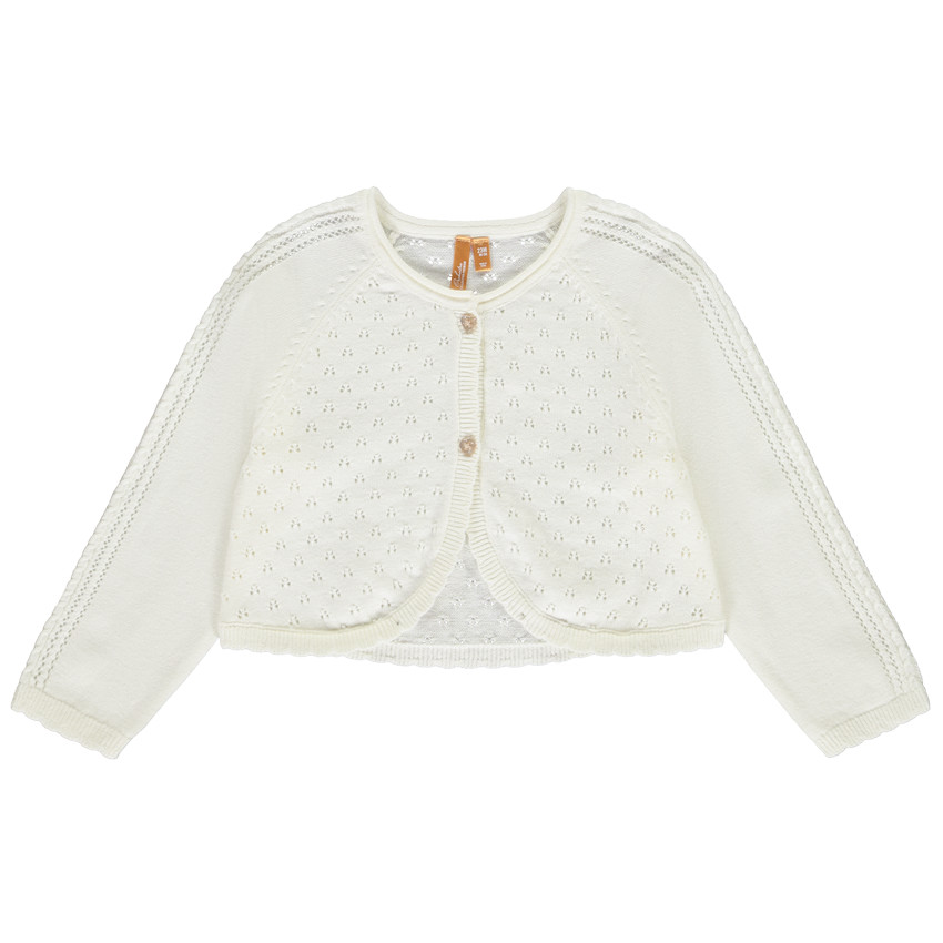 Ζακέτα μακρυμάνικη από πλεκτό φαντεζί για bebe κορίτσι 