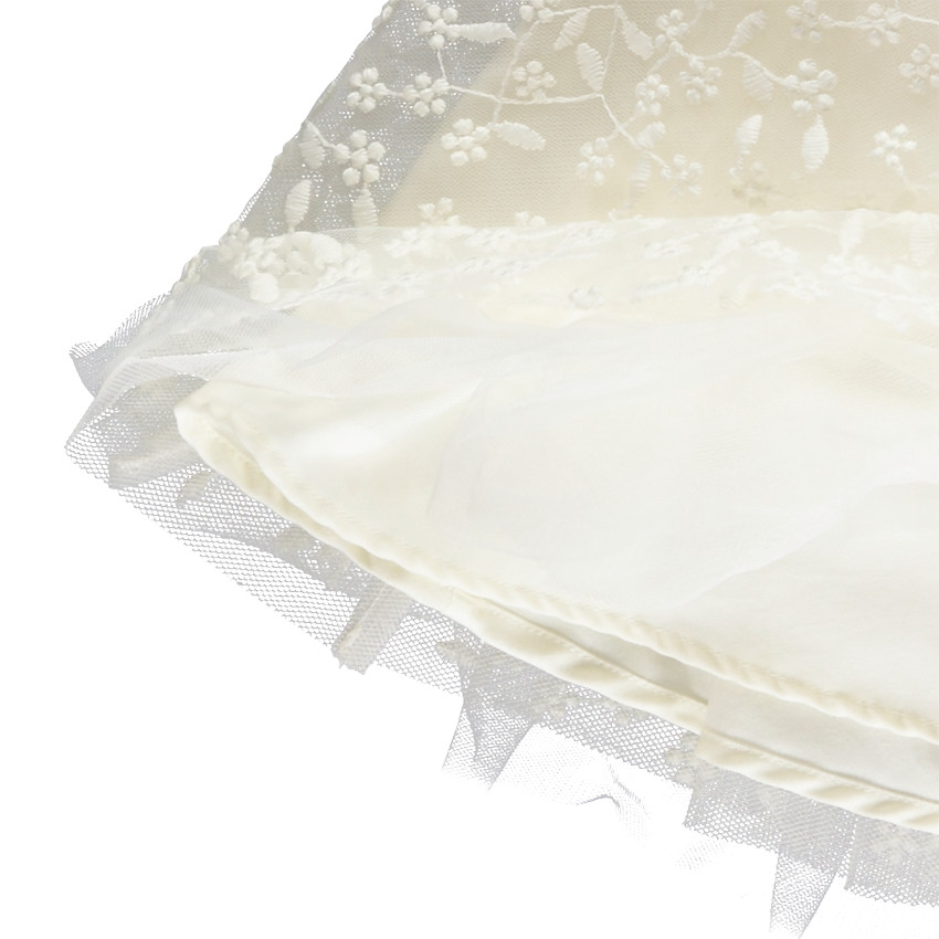 Φούστα κοντή από τούλι με κέντημα και πλεκτή μέση για κορίτσι 