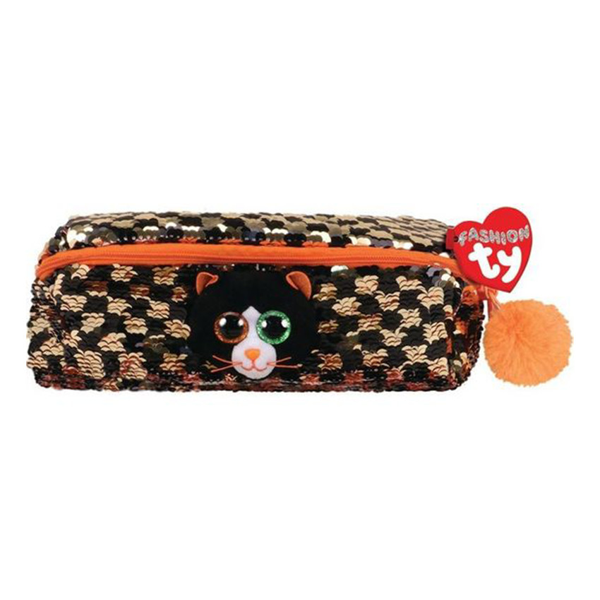 Κασετίνα Sequin Γάτα Μαύρη/Πορτοκαλί Shadow 