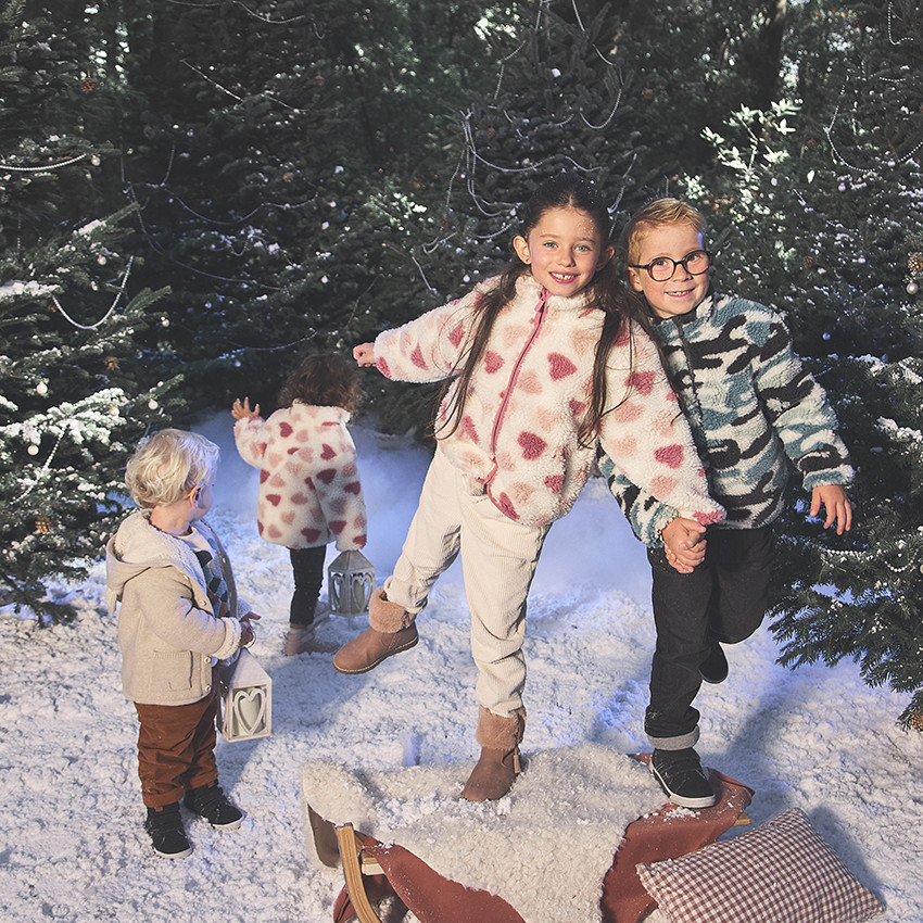 Ζακέτα πλεκτή με κουκούλα και επένδυση για μωρό αγόρι 