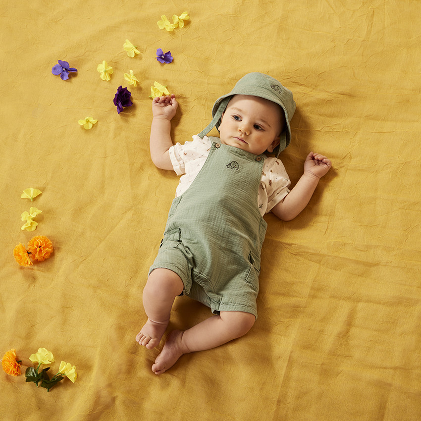 Bob uni avec éléphant brodé pour bébé garçon 
