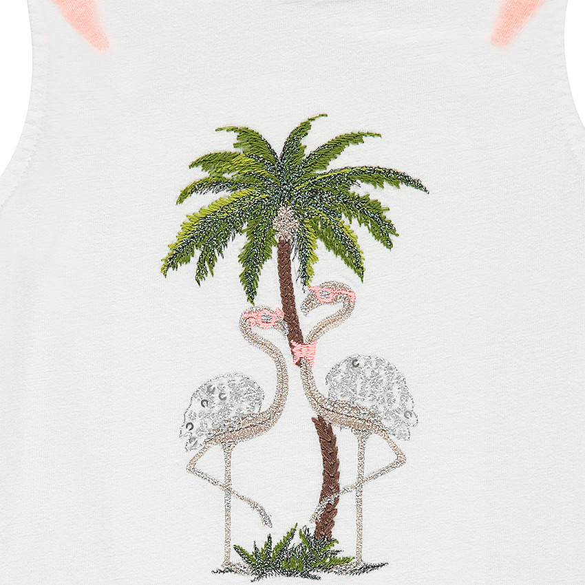 Αμάνικη μπλούζα από ζέρσεϊ με μοτίβο ροζ φλαμίνγκο 