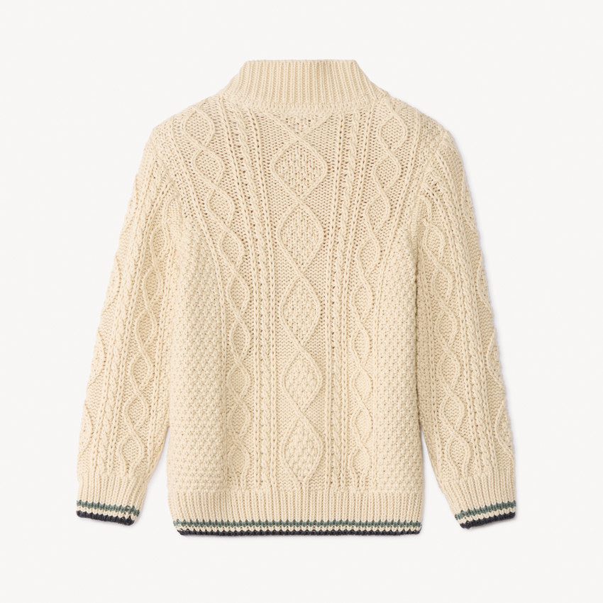 Πλεκτό πουλόβερ με σχέδιο και ψηλό γιακά για μωρό αγόρι 