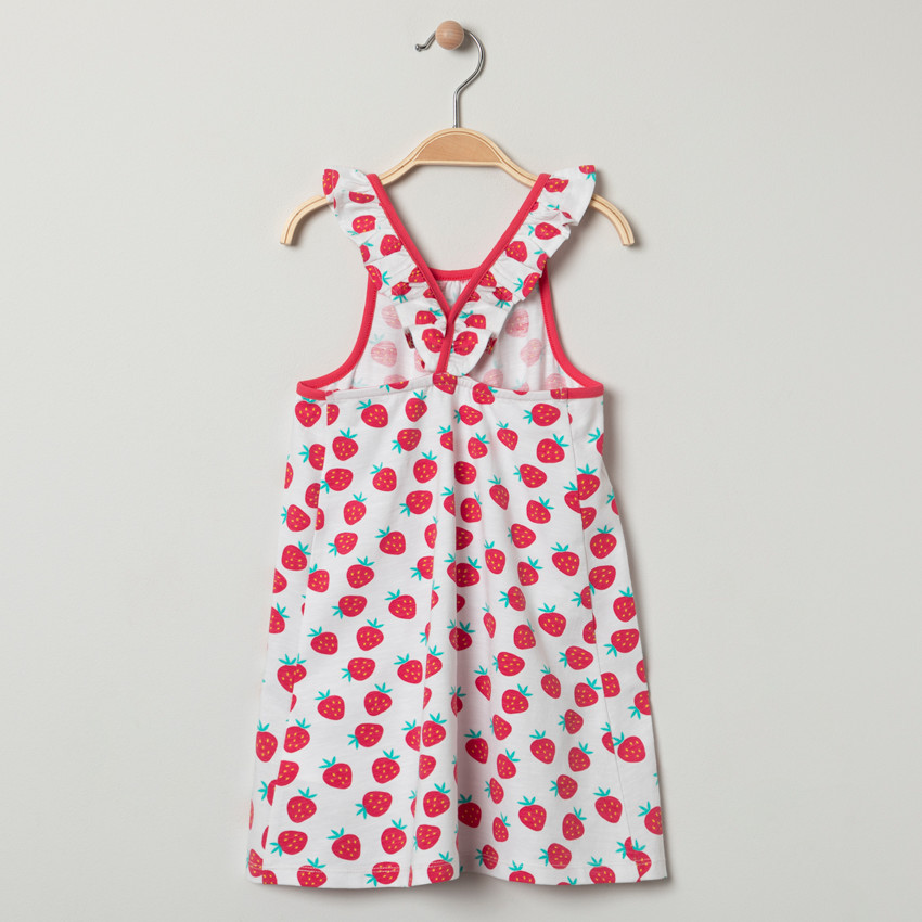 Φόρεμα με σχέδιο και τιράντες με βολάν για μωρό κορίτσι 