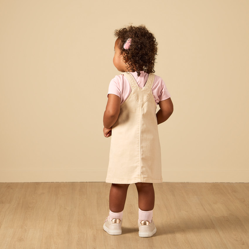 Φόρεμα σαλόπετα με φανταστικούς κουμπιά και τσέπες για κορίτσι 