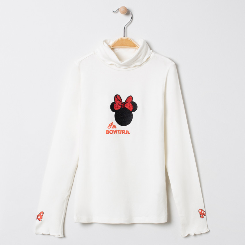 Sous-pull col roulé à broderies Minnie Disney 
