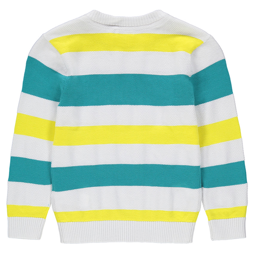 Πλεκτό πουλόβερο με ρίγες που κάνουν αντίθεση 