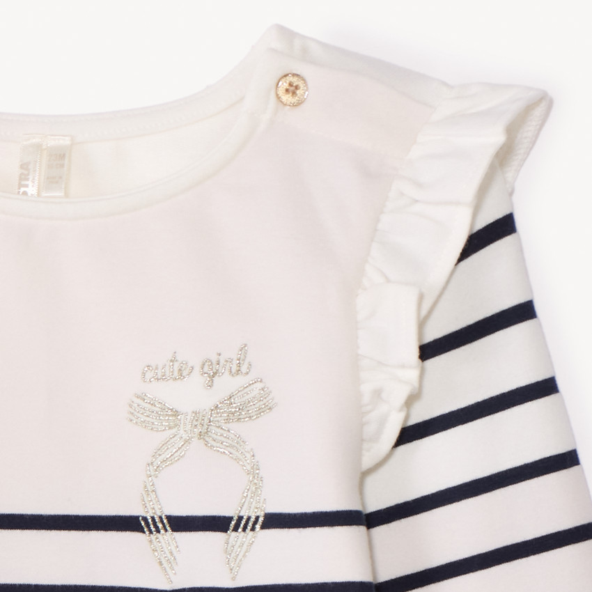 Μαρινιέρα φούτερ με δαντέλες για κορίτσι μωρού 