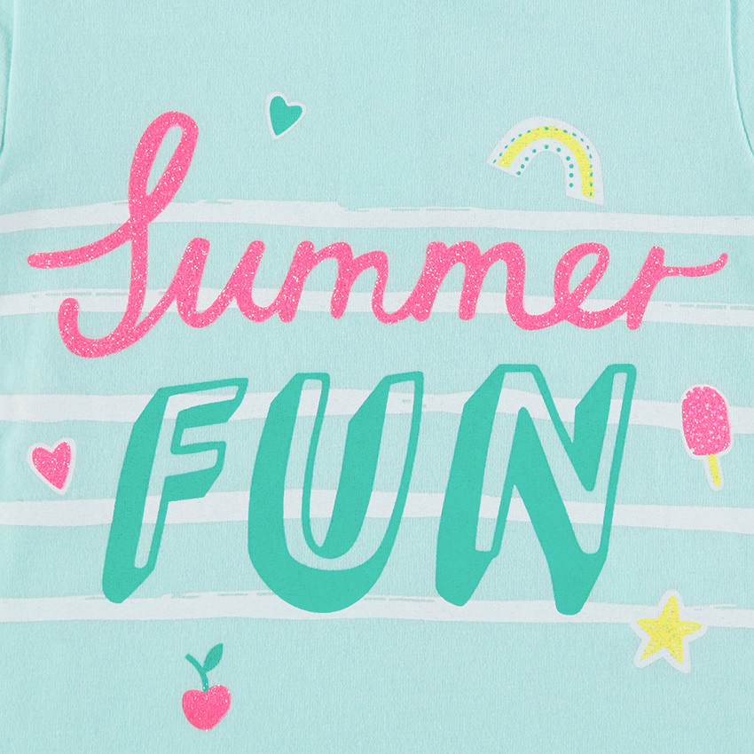 Κοντομάνικη μπλούζα από βιολογικό βαμβάκι με τυπωμένο μήνυμα 