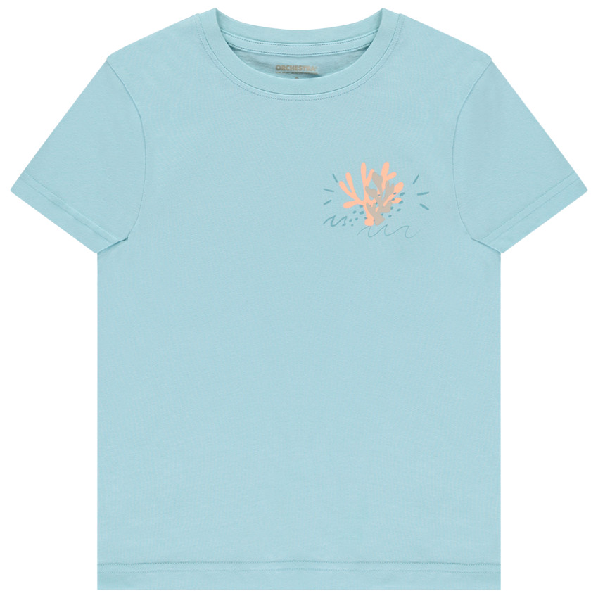 Κοντομάνικο μπλουζάκι jersey με σχέδιο αλγών για αγόρι 