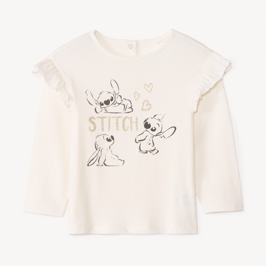 T-shirt manches longues Stitch Disney pour bébé fille 