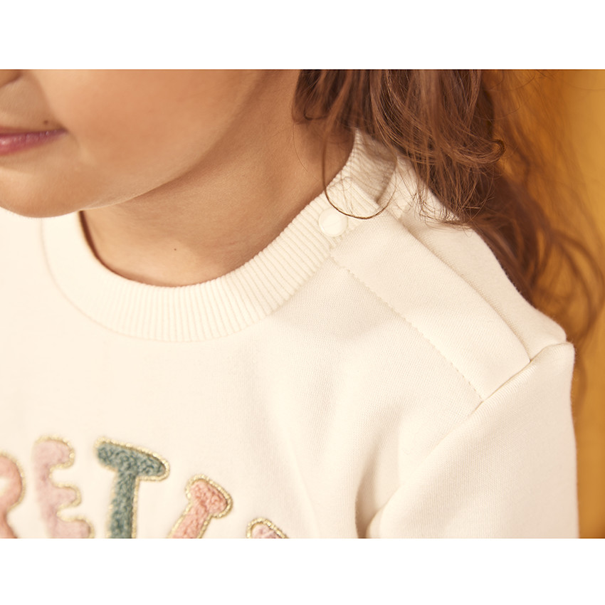 Φούτερ molleton με patchs bouclettes για bebe κορίτσι 