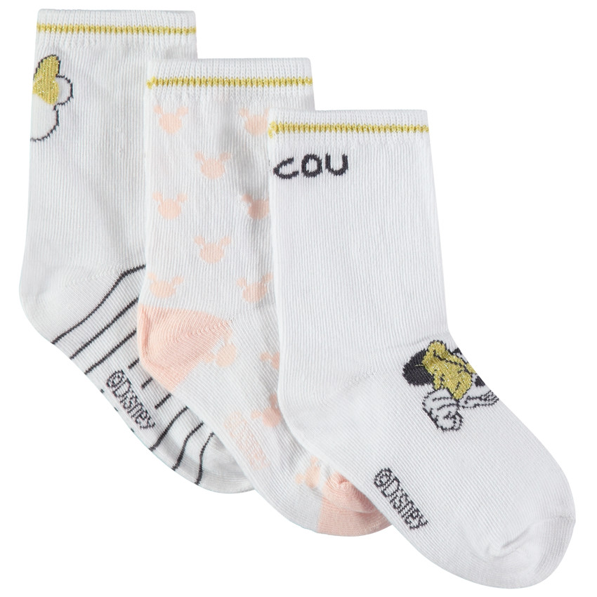 Σετ με 3 ζευγάρια κάλτσες με ζακάρ μοτίβα Minnie της Disney  