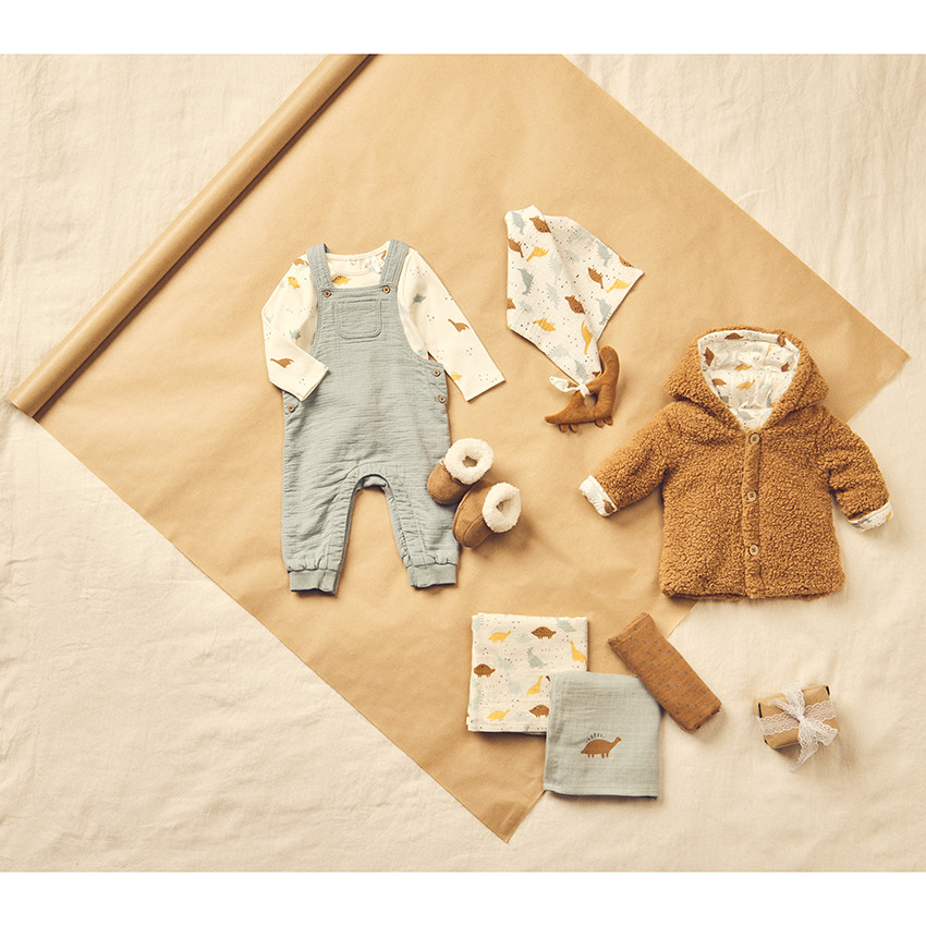 Doudou dinosaure avec lange pour bébé garçon 