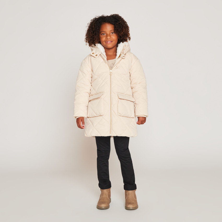 Ζακέτα με μακριά μανίκια από twill και sherpa + γιλέκο για κορίτσι  Additional Ζακέτα με μακριά μανίκια από twill και sherpa + γιλέκο για κορίτσι