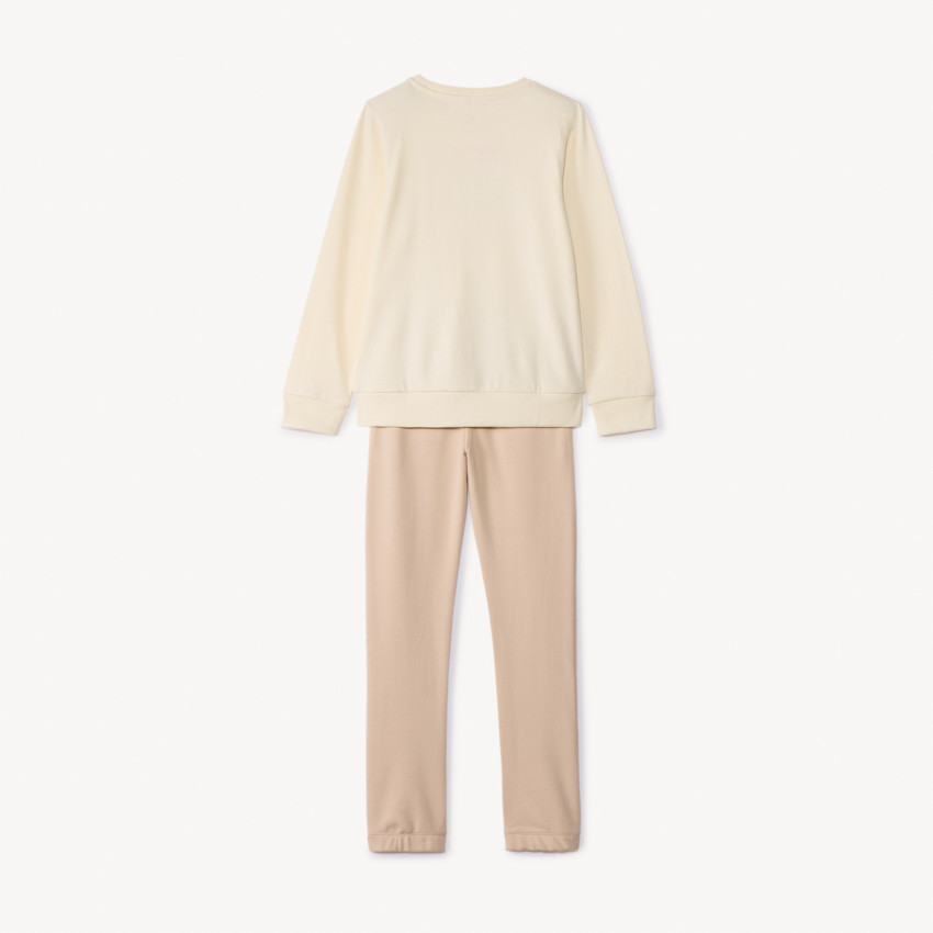 Σετ φόρμας 2 τμχ. από molleton με φαντεζί σχέδιο για κορίτσι 