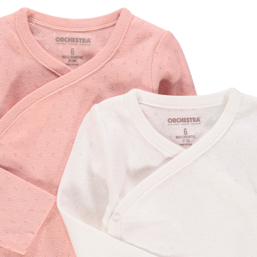 Σετ από 2 bodies μακρυμάνικα με οργανικό βαμβάκι και με σχέδιο αζούρ  Additional Σετ από 2 bodies μακρυμάνικα με οργανικό βαμβάκι και με σχέδιο αζούρ