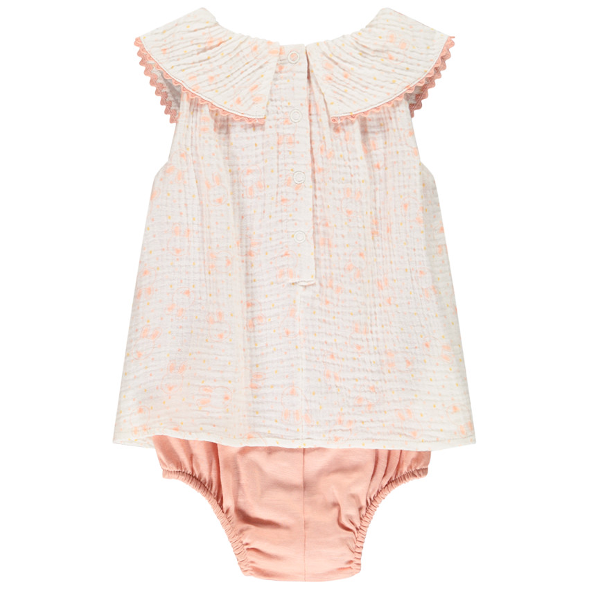 Combi κοντό βαμβακερό για bebe κορίτσι 