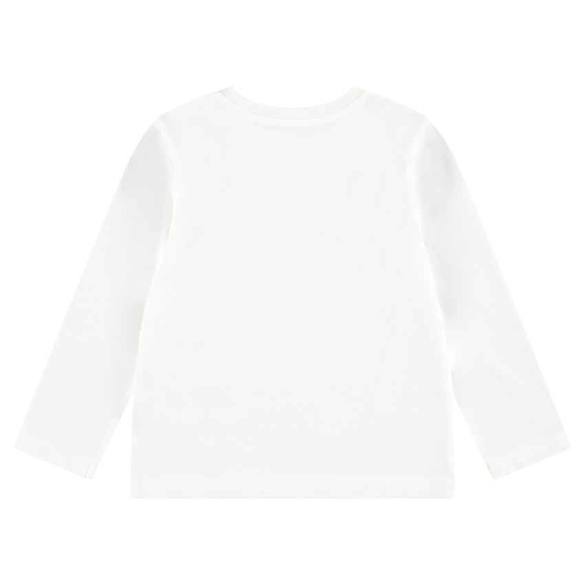 Μακρυμάνικη ζέρσεϊ μπλούζα με τυπωμένο μήνυμα και διακοσμητικά αυτοκόλλητα σκέιτερ 