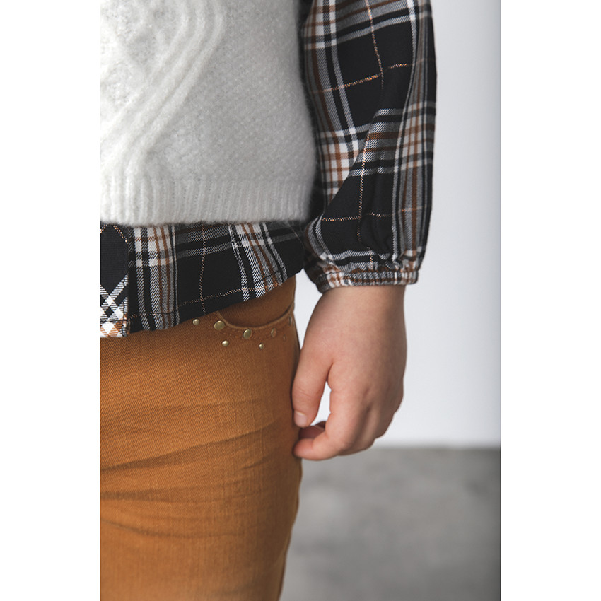 Jean στυλ ξεβαμμένο με rivets φαντεζί για κορίτσι 