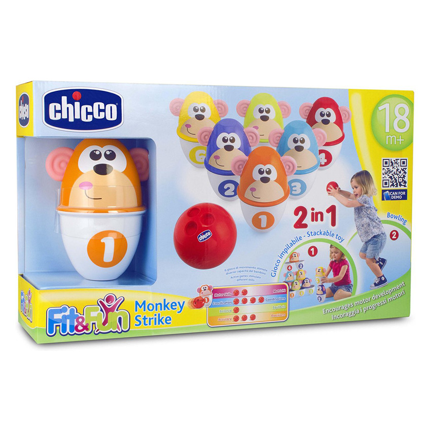 Bowling Set Monkey Strike 2 σε 1  Additional Bowling Set Monkey Strike 2 σε 1