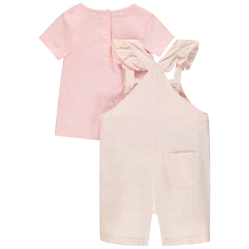 Σετ  μπλουζάκι και σαλοπέτα σε φίνο ριγέ και bagdes  