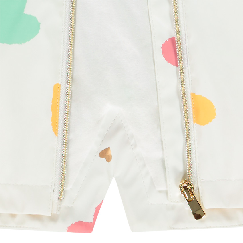 Parka gomme με καρδιές με επένδυση sherpa για κορίτσι 