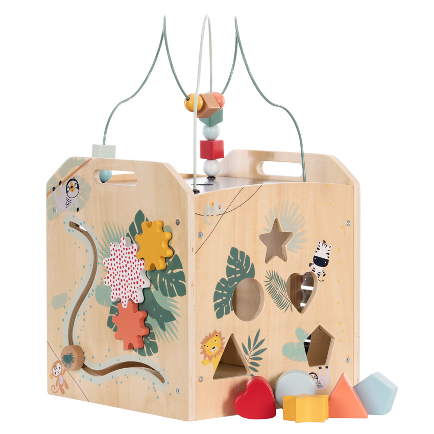 Κύβος δραστηριοτήτων XXL από ξύλο Happy Wild 